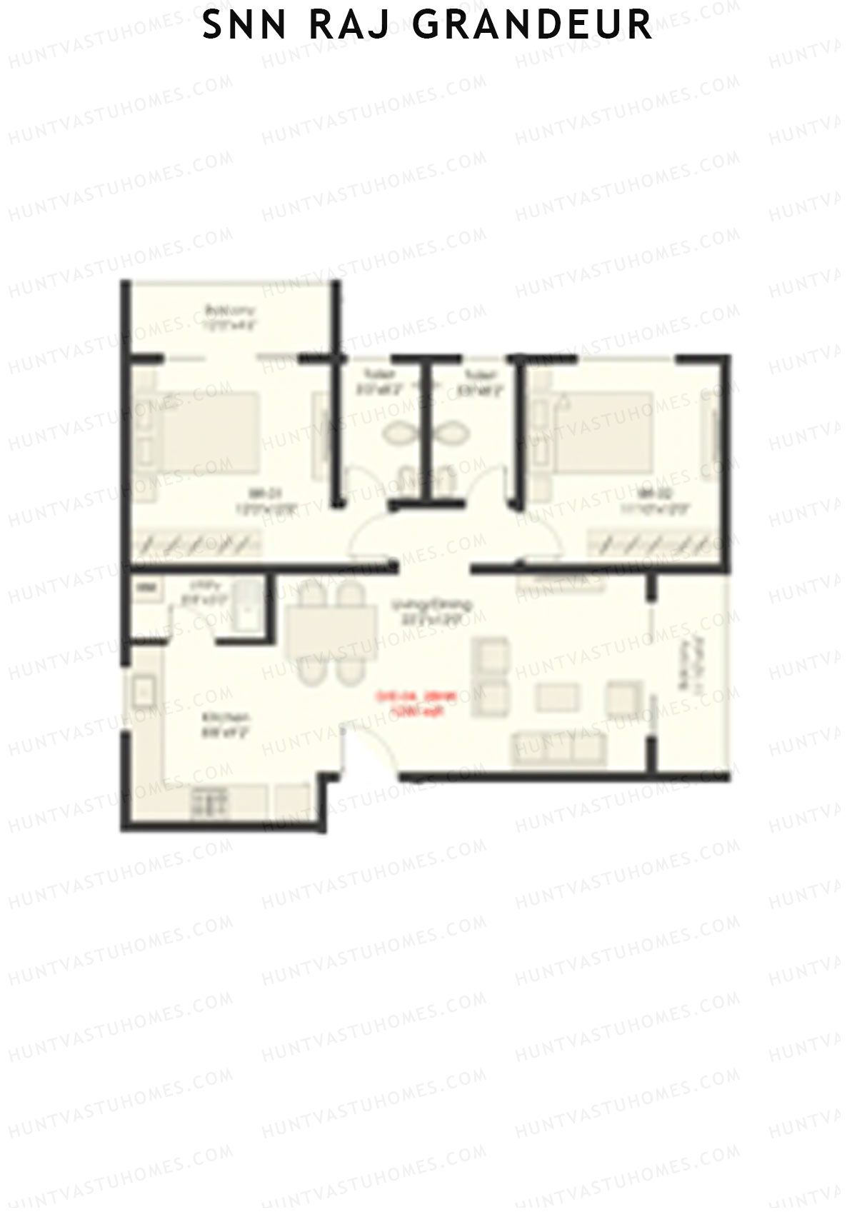 SNN Raj Grandeur Block E Unit 4 Floor Plan