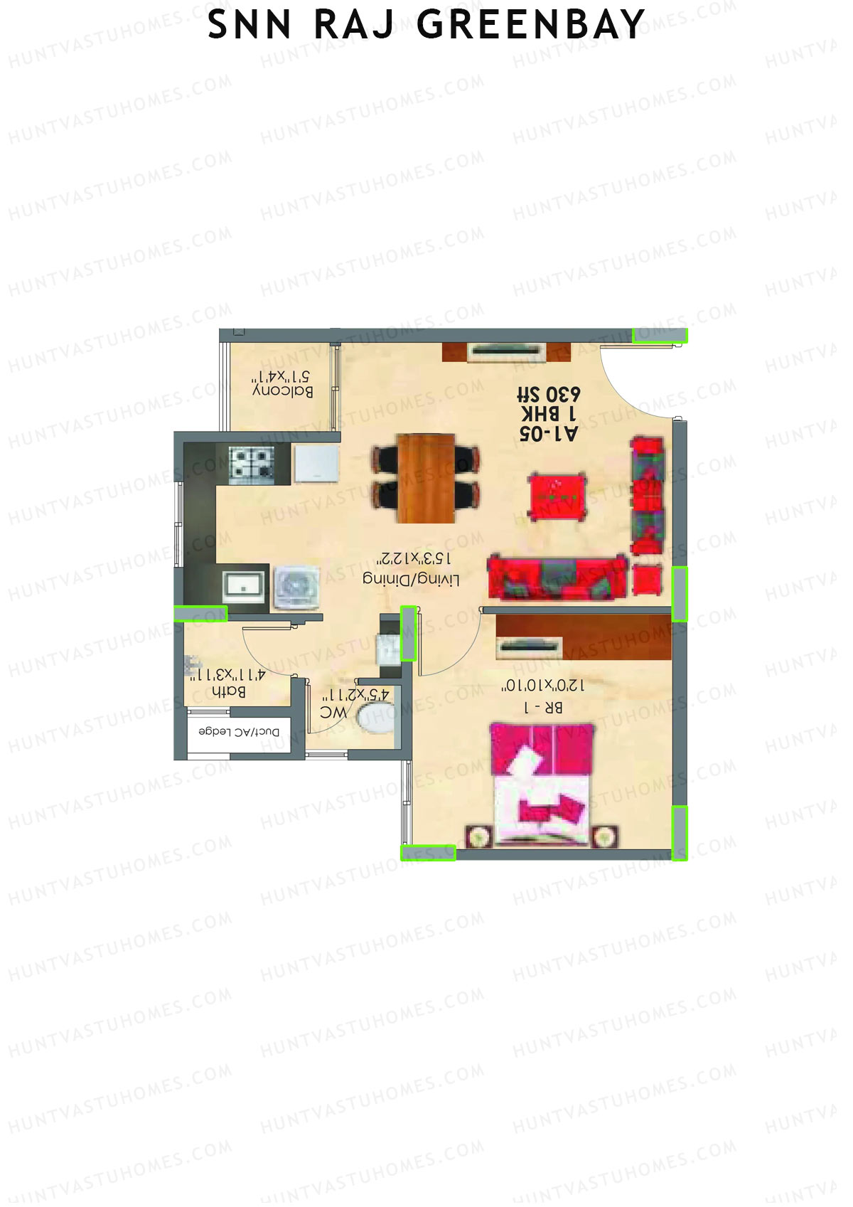SNN Raj Greenbay Block A1 Unit 1 Floor Plan