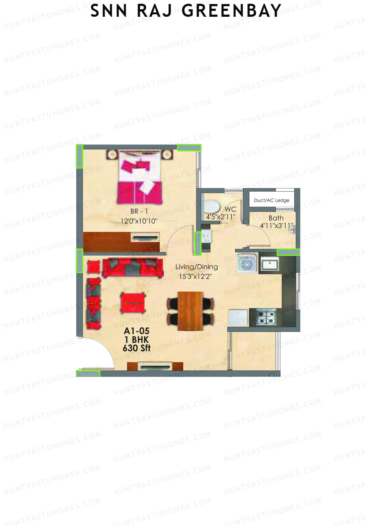 SNN Raj Greenbay Block A1 Unit 3 Floor Plan