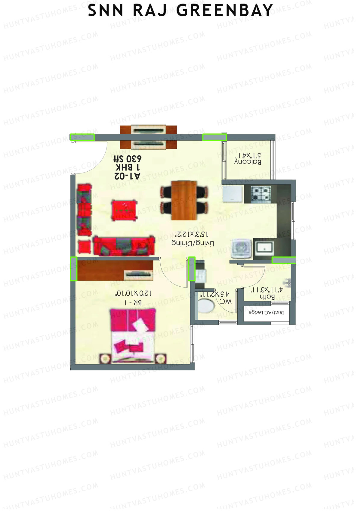 SNN Raj Greenbay Block A1 Unit 6 Floor Plan