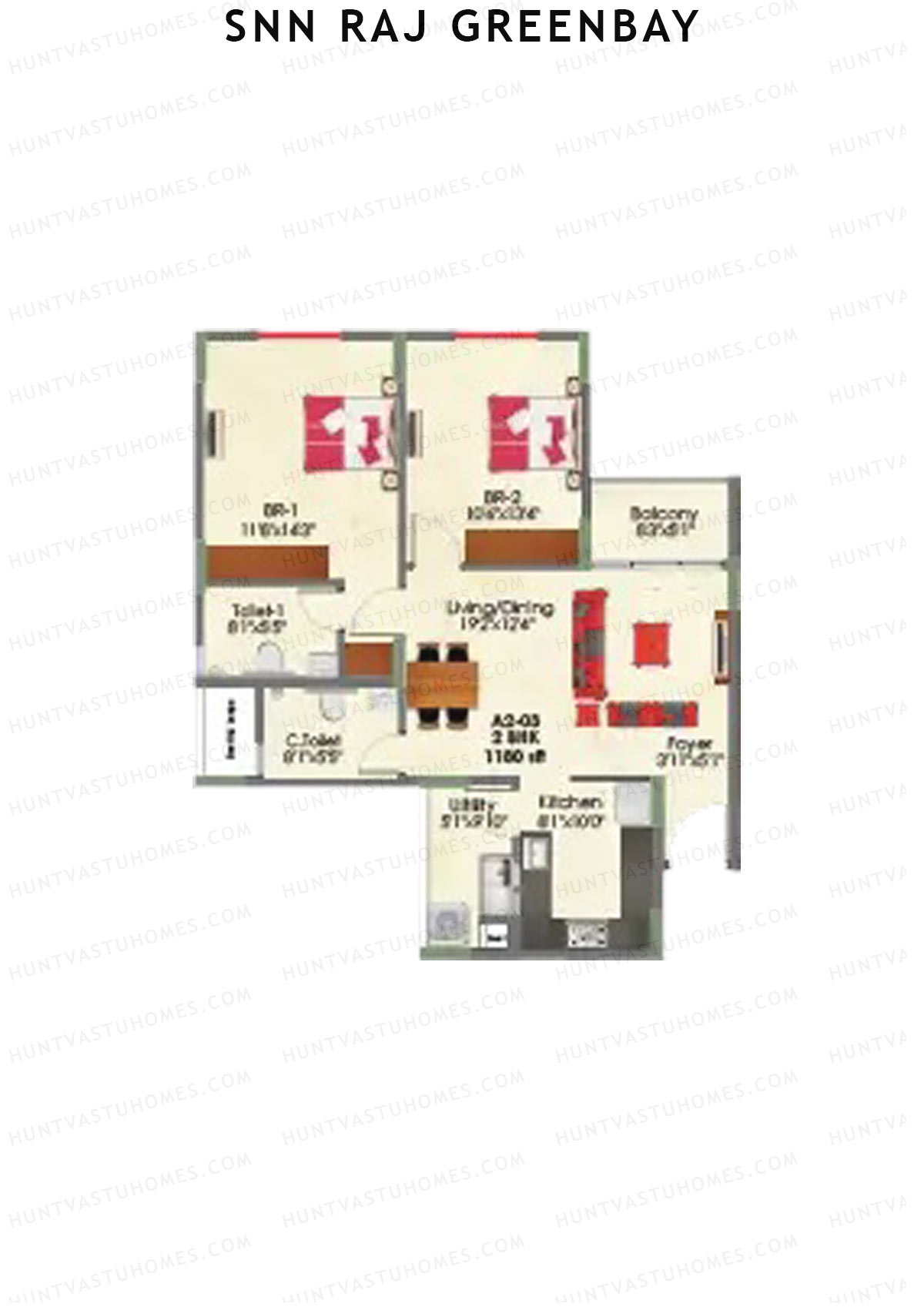 SNN Raj Greenbay Block A2 Unit 3 Floor Plan