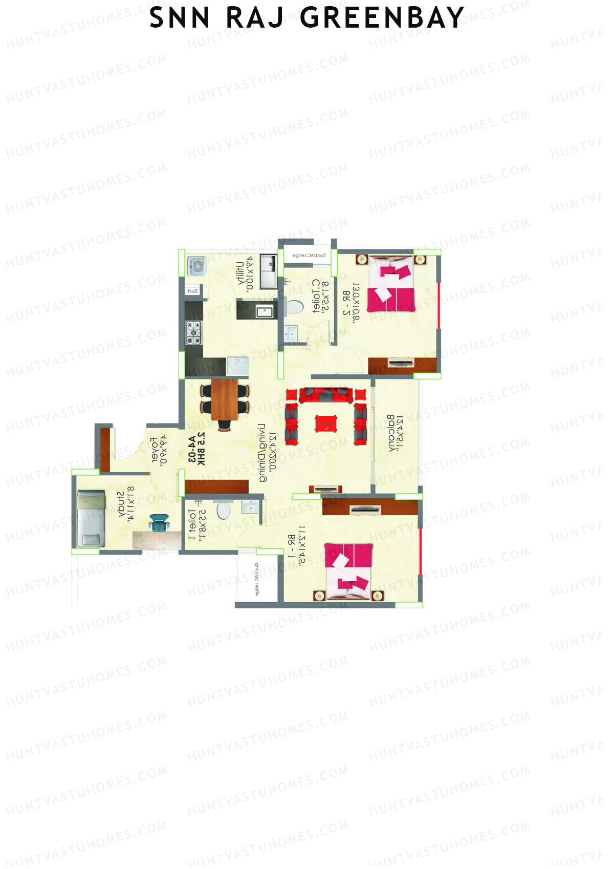SNN Raj Greenbay Block A4 Unit 2 Floor Plan