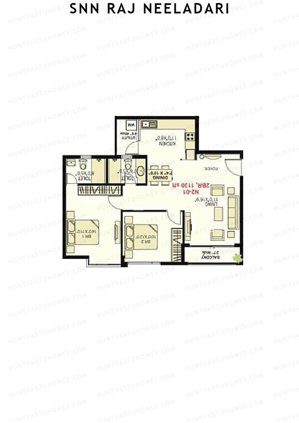 SNN Raj Neeladri Wing 1 Unit 3 Floor Plan