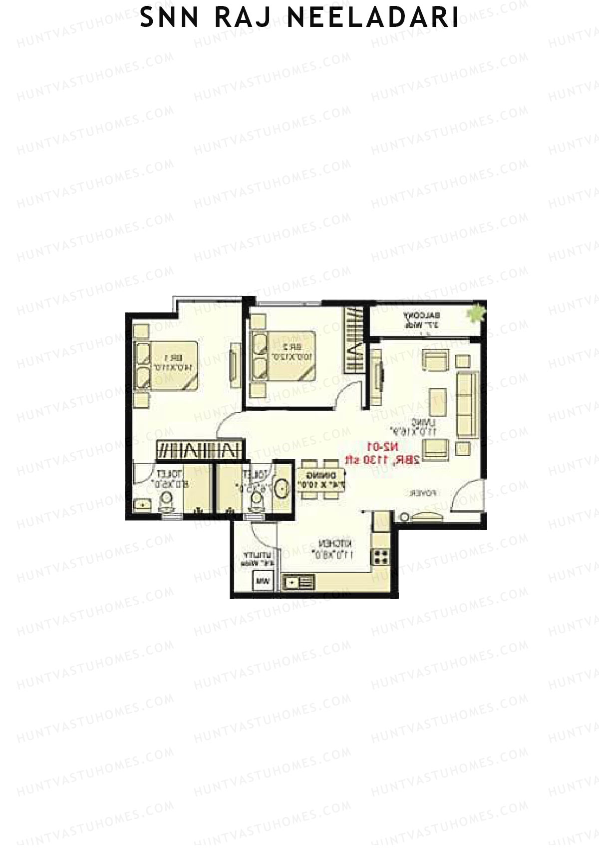 SNN Raj Neeladri Wing 1 Unit 4 Floor Plan