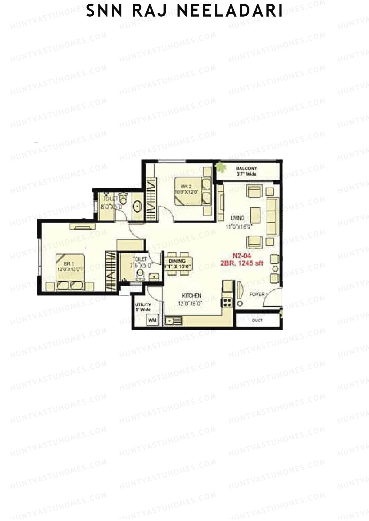SNN Raj Neeladri Wing 2 Unit 4 Floor Plan