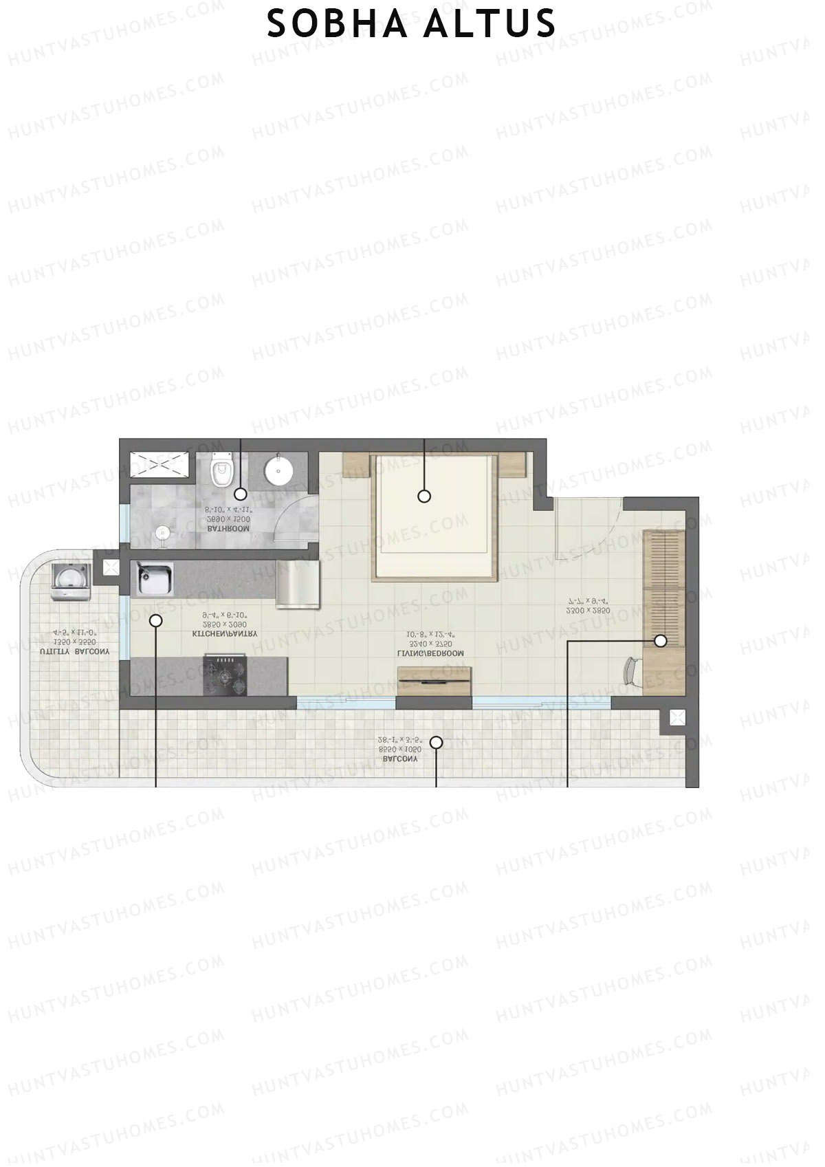 Sobha Altus Tower 3 Unit 4 (Type D) Floor Plan