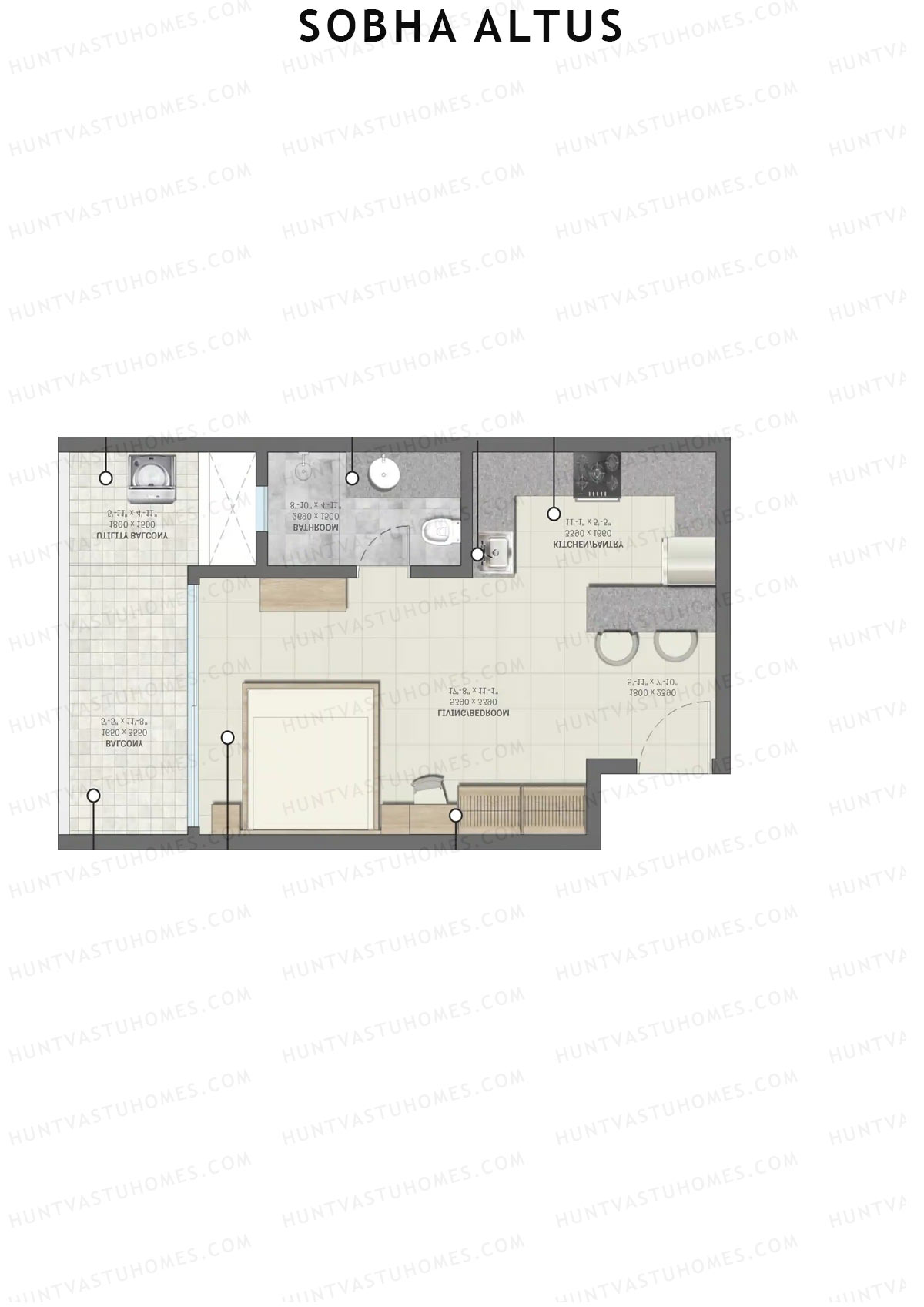 Sobha Altus Tower 3 Unit 6 (Type E1) Floor Plan