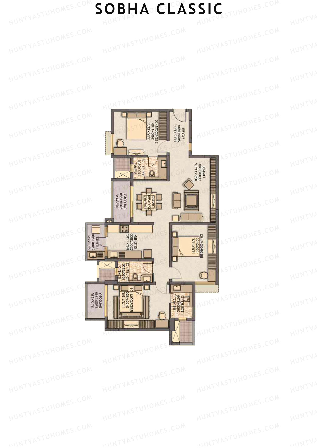 Sobha Classic Block 1 Unit 4 Floor Plan