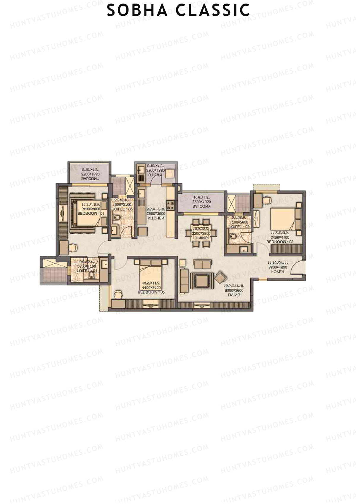 Sobha Classic Block 1 Unit 6 Floor Plan
