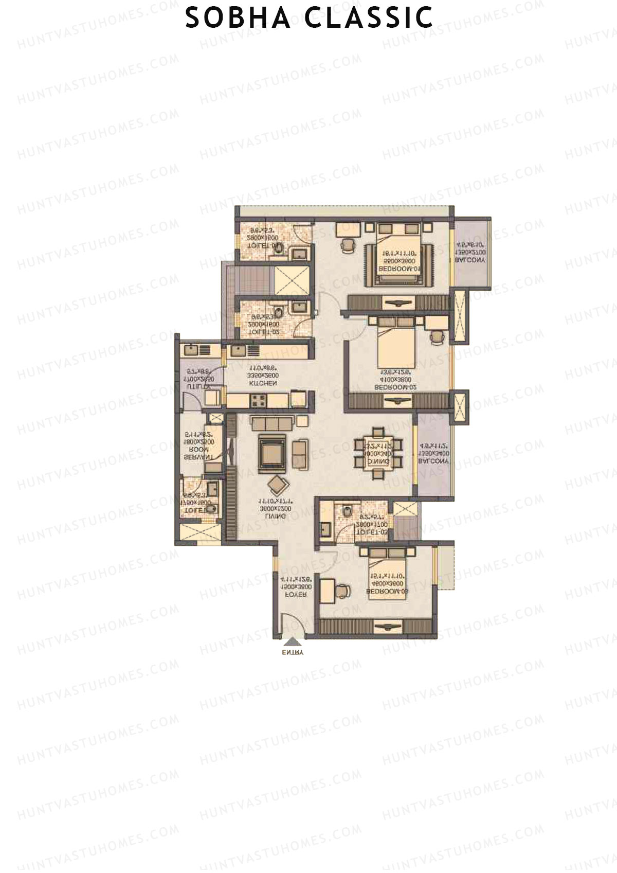 Sobha Classic Block 2 Unit 1 Floor Plan