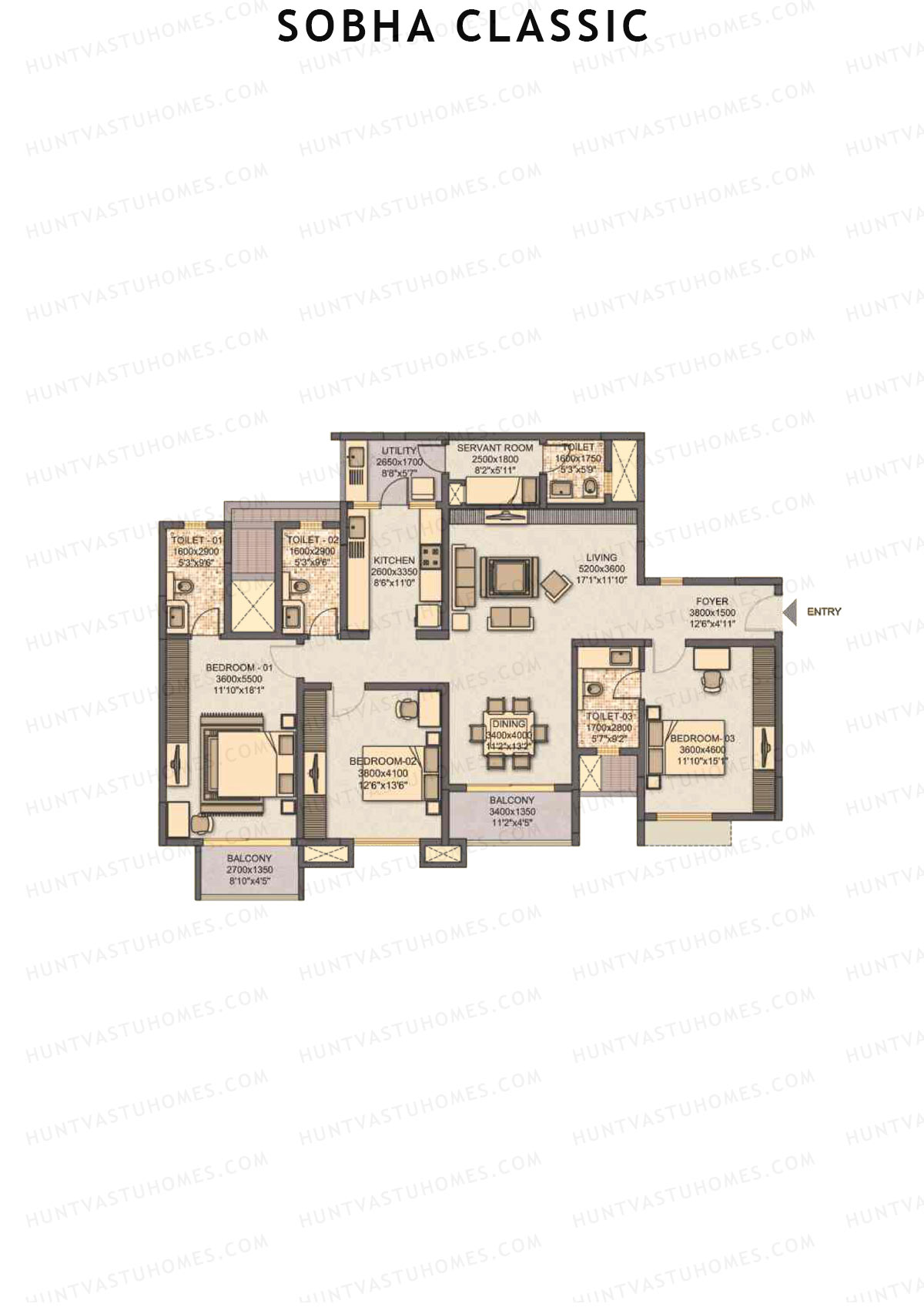 Sobha Classic Block 2 Unit 5 Floor Plan