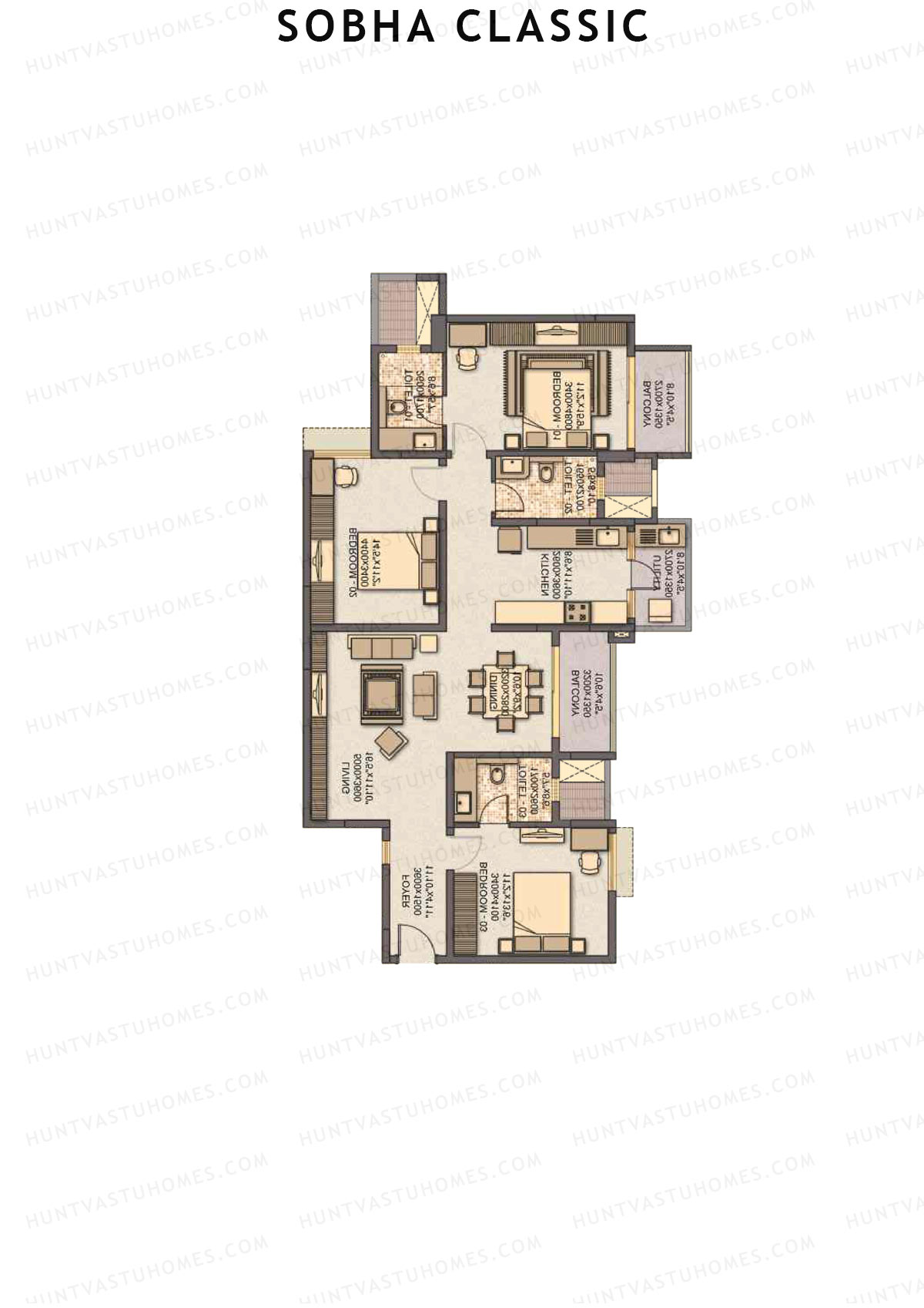 Sobha Classic Block 3 Unit 2 Floor Plan