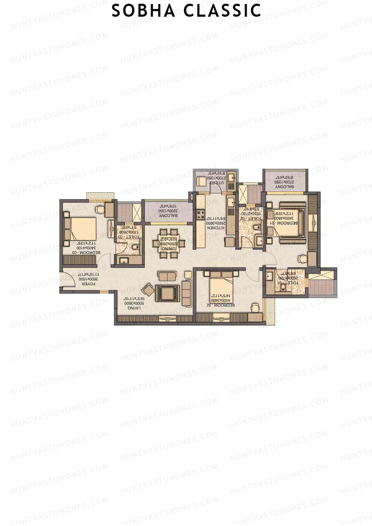 Sobha Classic Block 3 Unit 3 Floor Plan