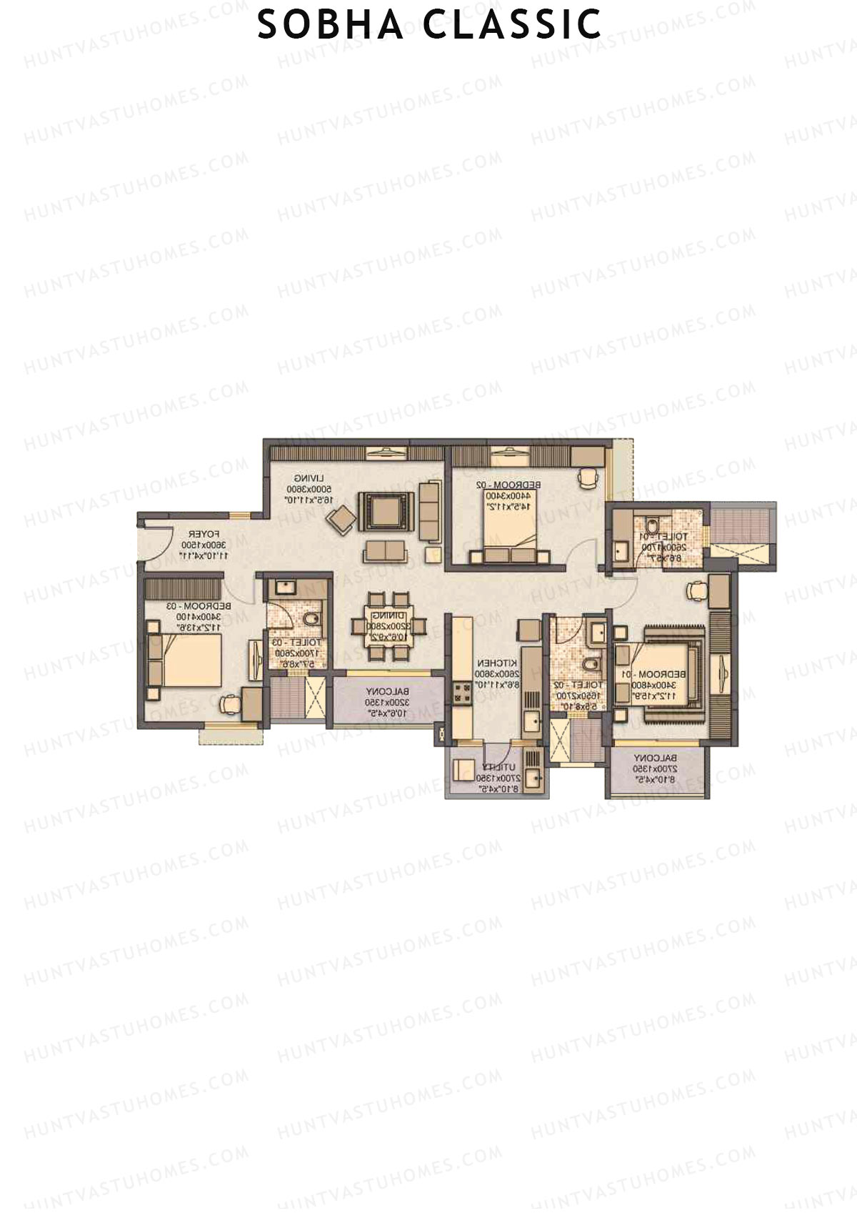 Sobha Classic Block 3 Unit 4 Floor Plan