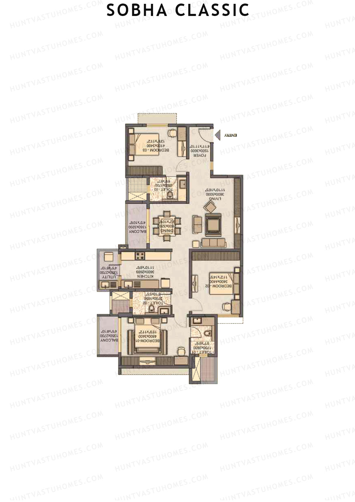 Sobha Classic Block 3 Unit 6 Floor Plan