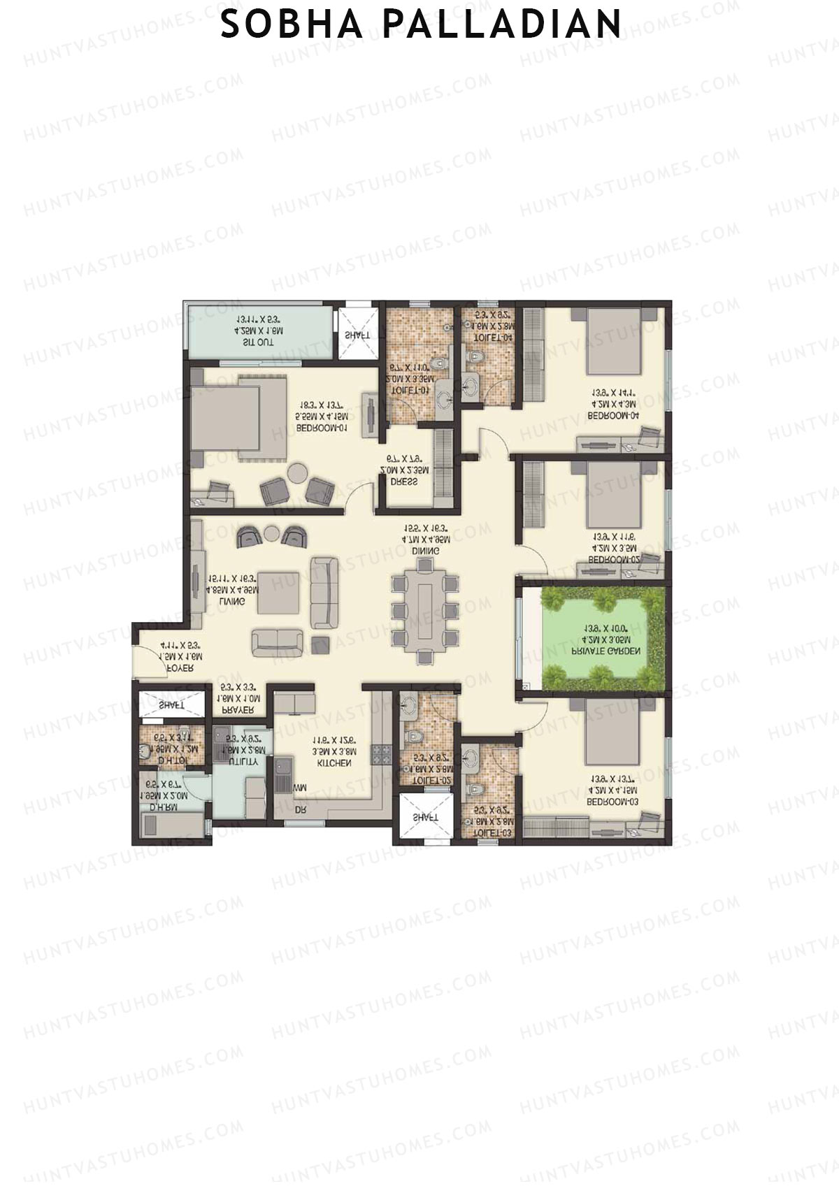 Sobha Palladian Block 5 Unit 2 (Type B) Floor Plan