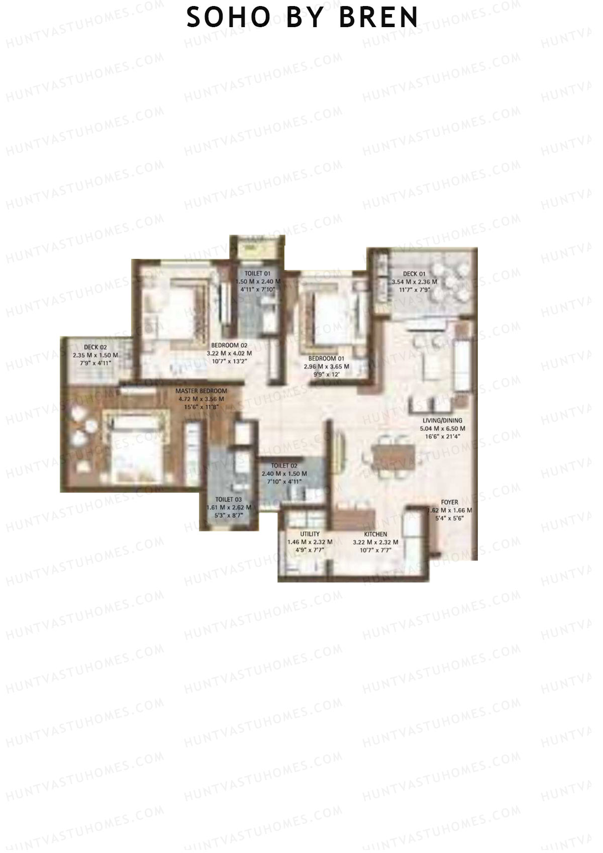 Soho By Bren Tower 1 Unit 3 Floor Plan