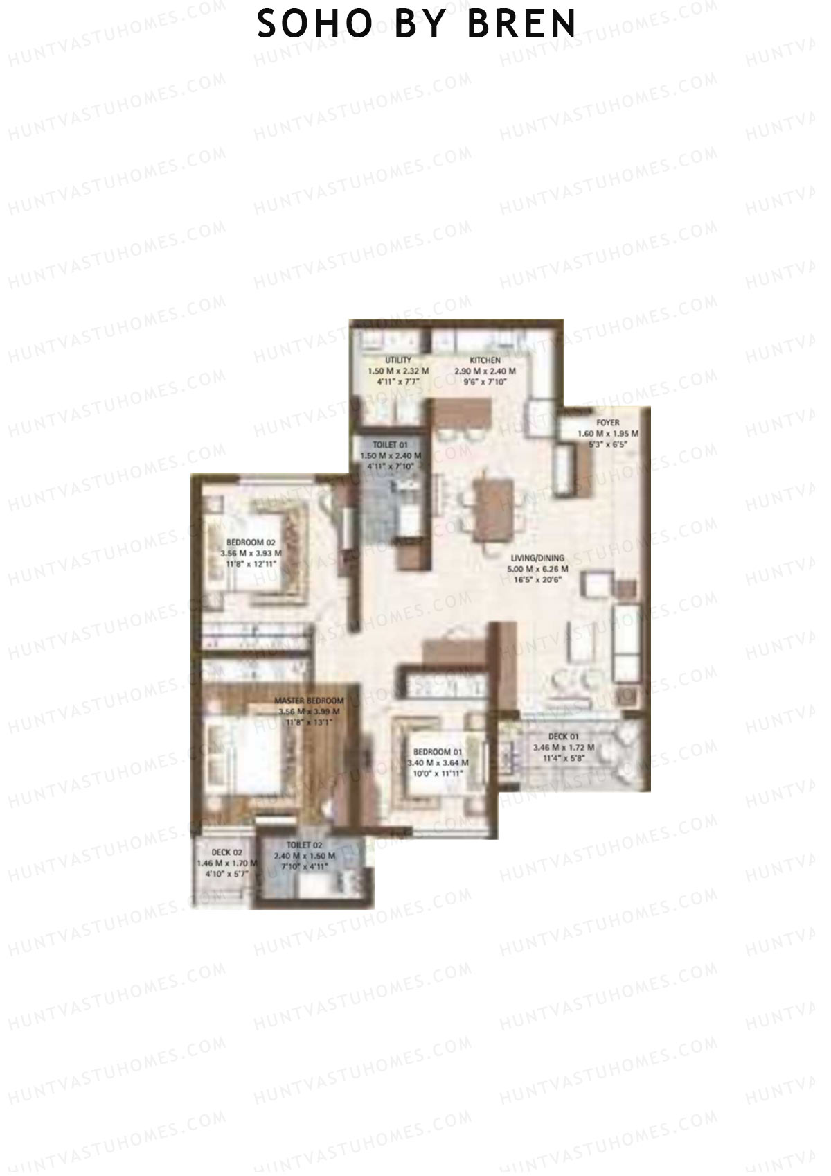 Soho By Bren Tower 1 Unit 4 (Type 4) Floor Plan