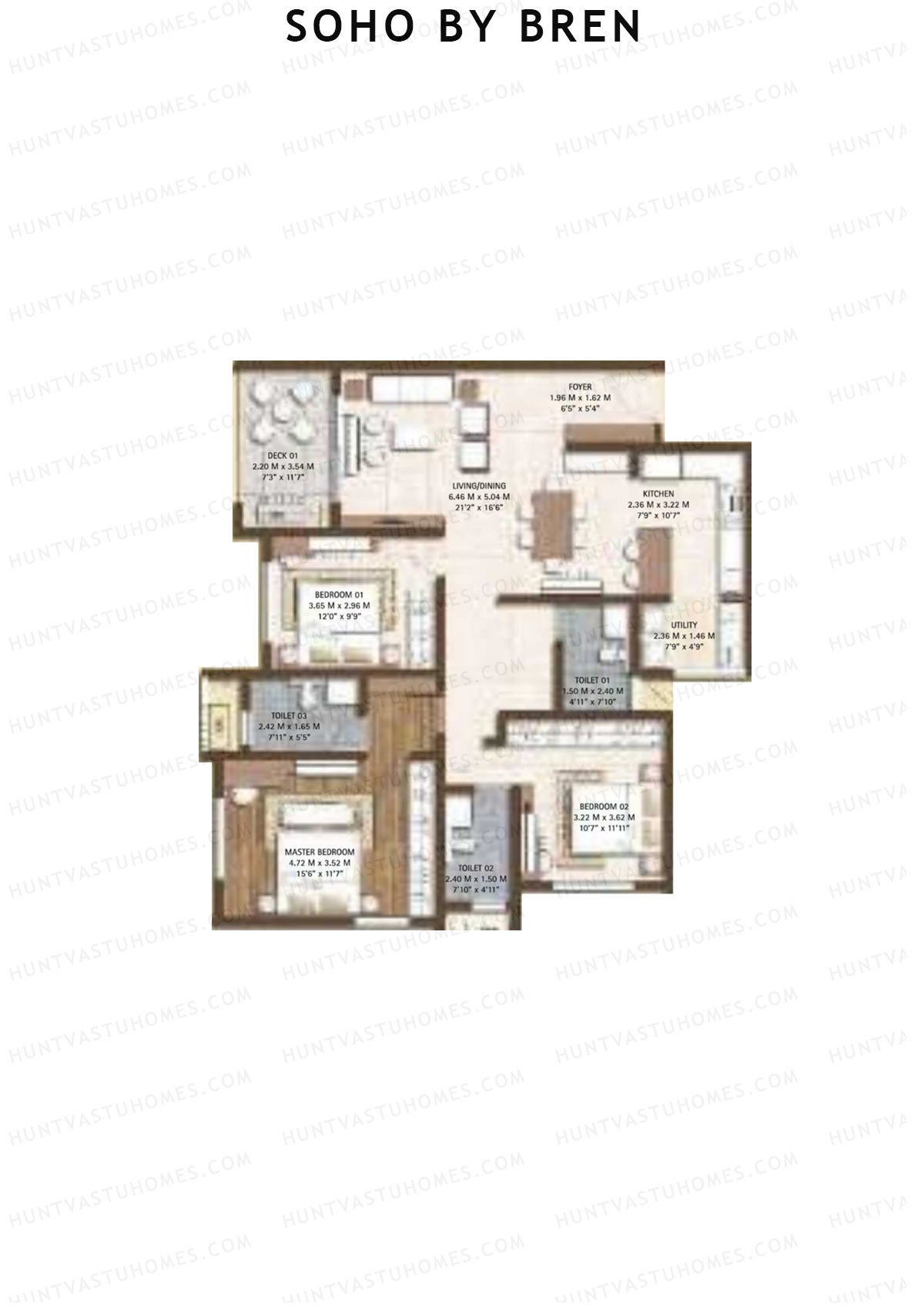 Soho By Bren Tower 1 Unit 7 (Type 7) Floor Plan