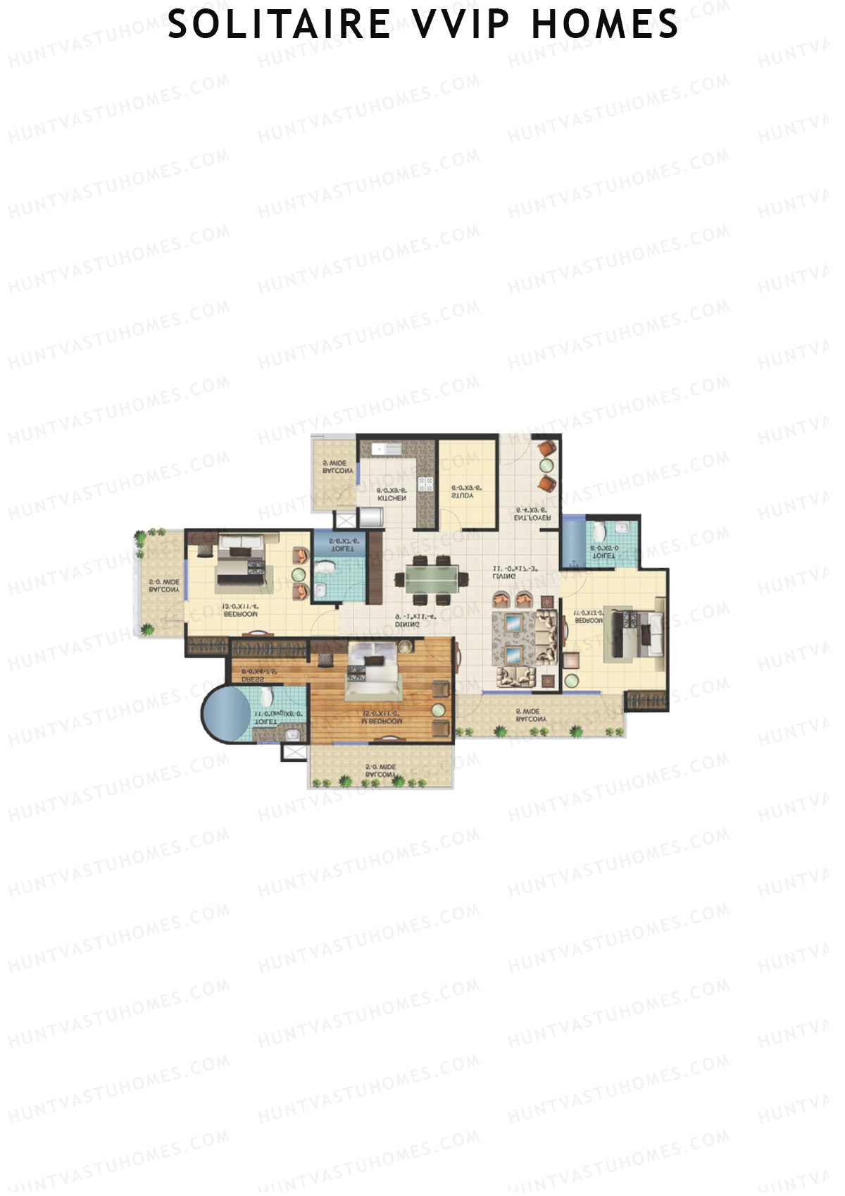 Solitaire VVIP Homes Block A Unit 2 Floor Plan
