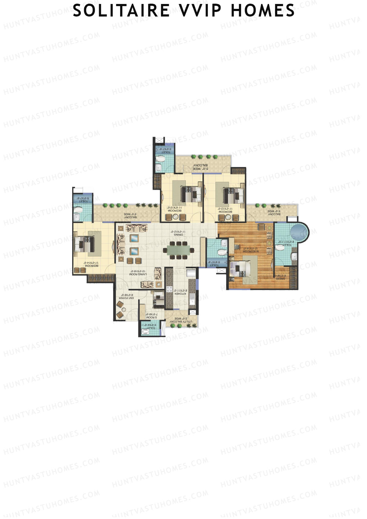 Solitaire VVIP Homes Block A Unit 4 Floor Plan