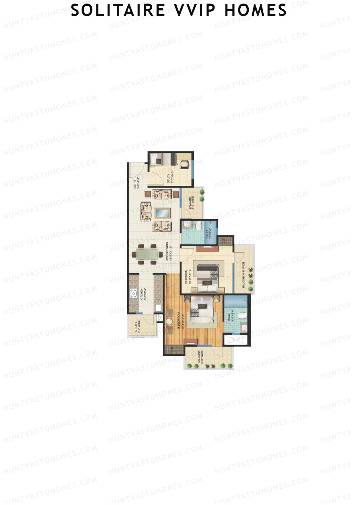 Solitaire VVIP Homes Block C Unit 1 Floor Plan