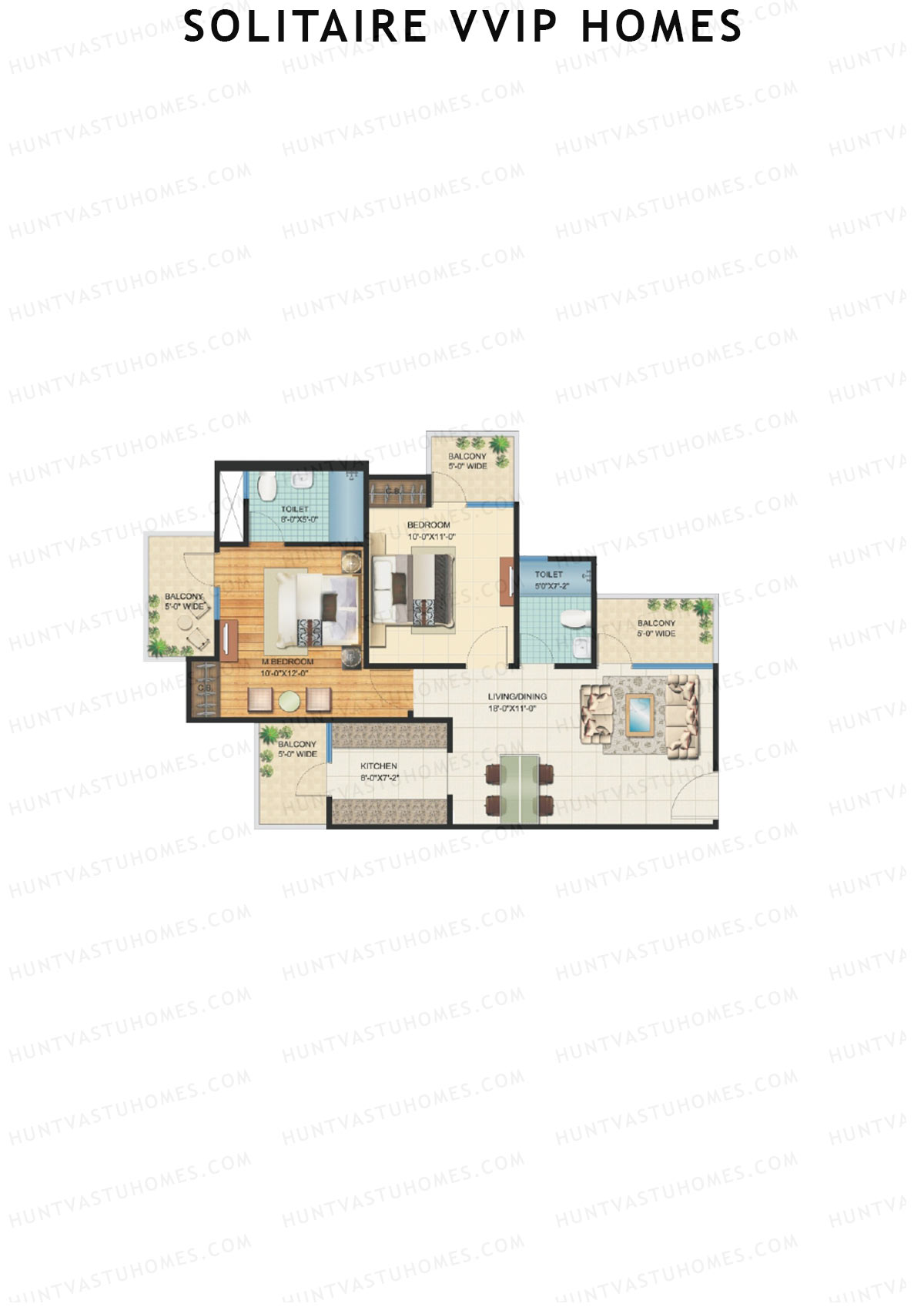 Solitaire VVIP Homes Block C Unit 4 Floor Plan