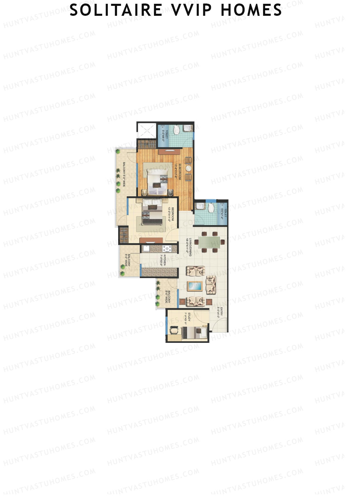 Solitaire VVIP Homes Block C Unit 5 Floor Plan