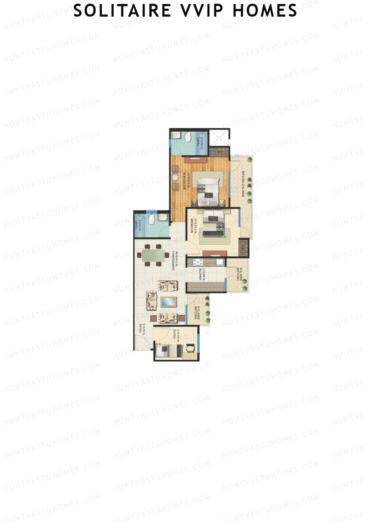 Solitaire VVIP Homes Block C Unit 6 Floor Plan