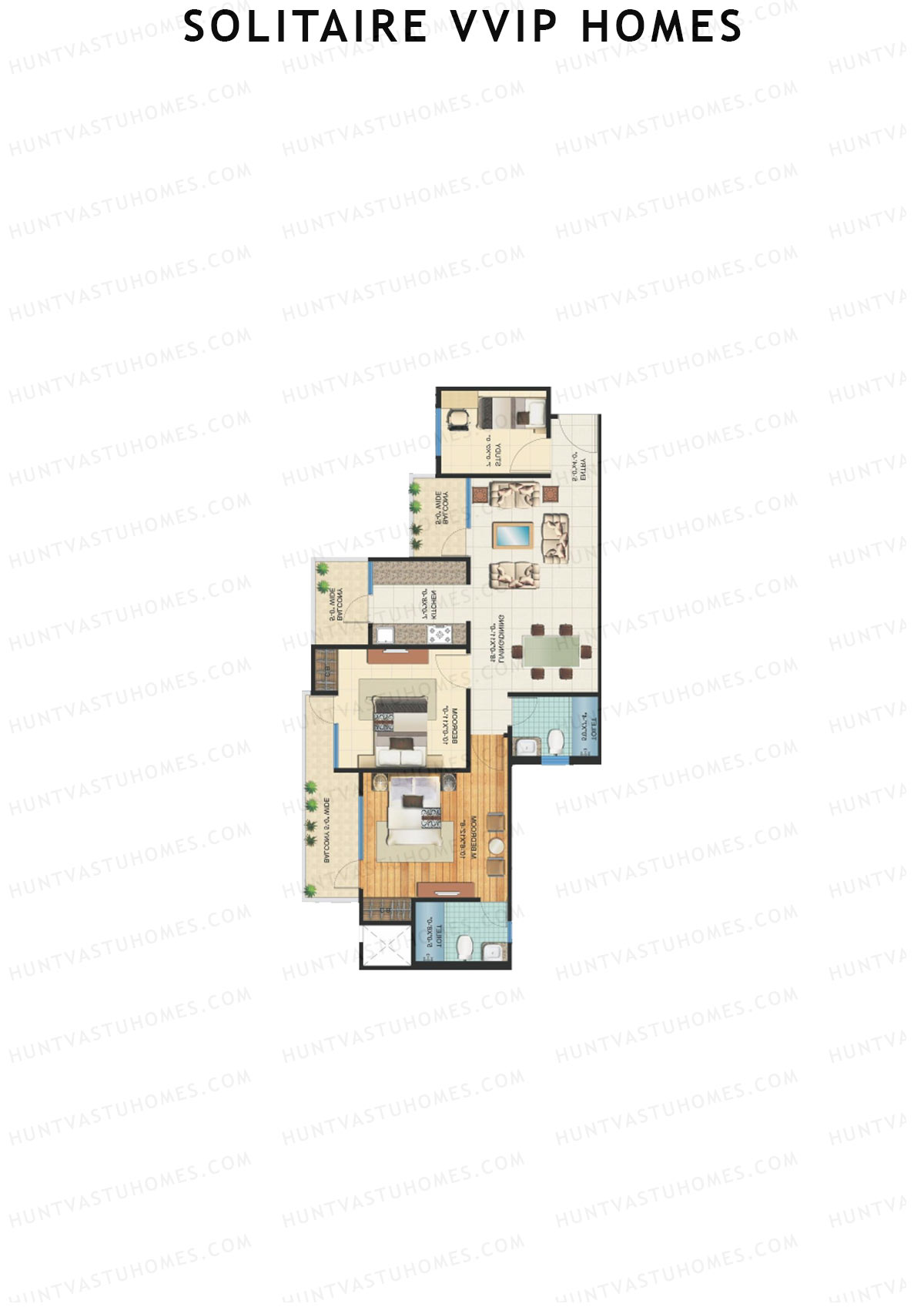Solitaire VVIP Homes Block D Unit 2 Floor Plan