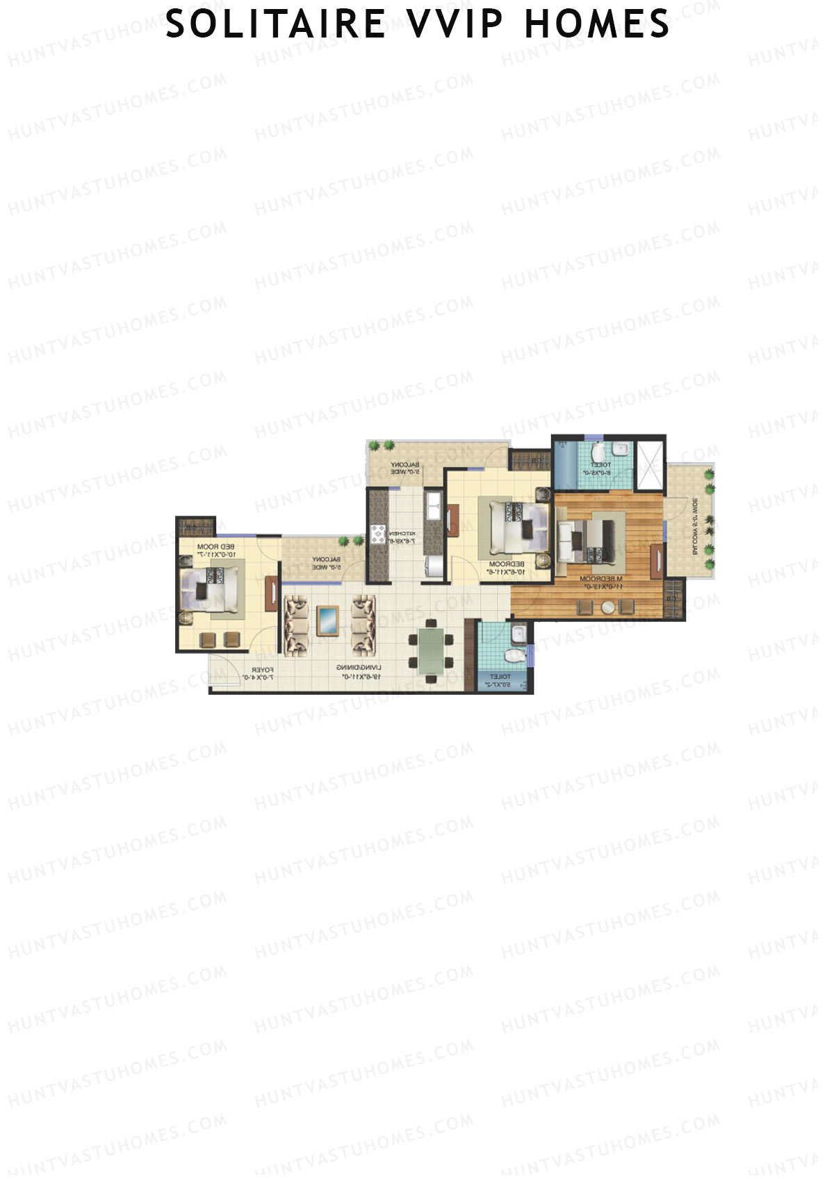 Solitaire VVIP Homes Block D Unit 7 Floor Plan