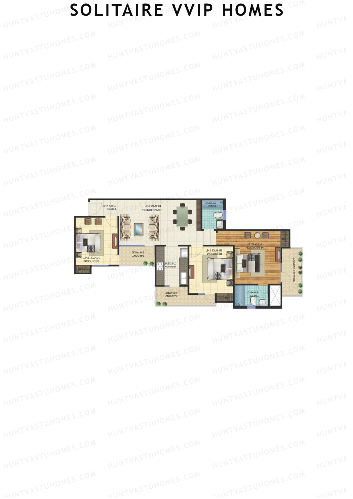 Solitaire VVIP Homes Block D Unit 8 Floor Plan