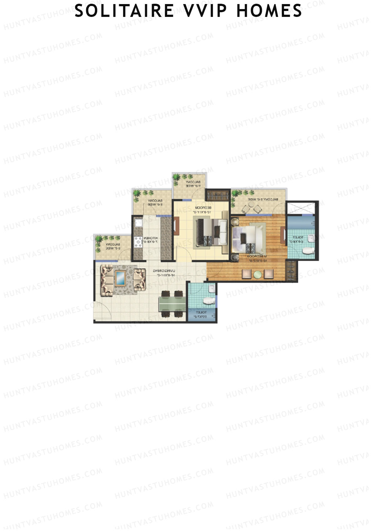 Solitaire VVIP Homes Block E Unit 5 Floor Plan