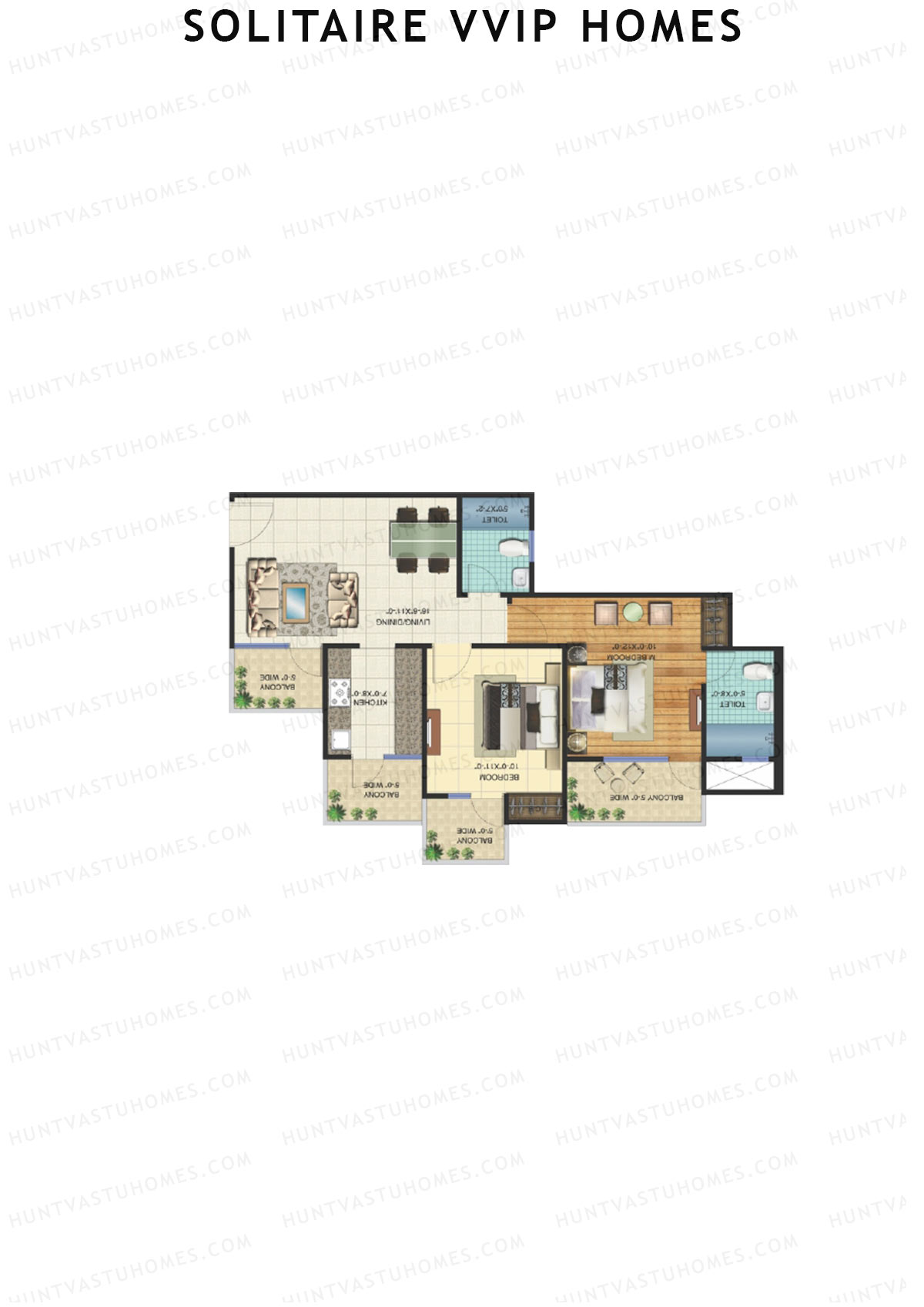 Solitaire VVIP Homes Block E Unit 6 Floor Plan