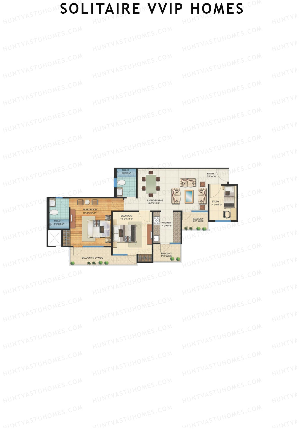 Solitaire VVIP Homes Block F Unit 3 Floor Plan