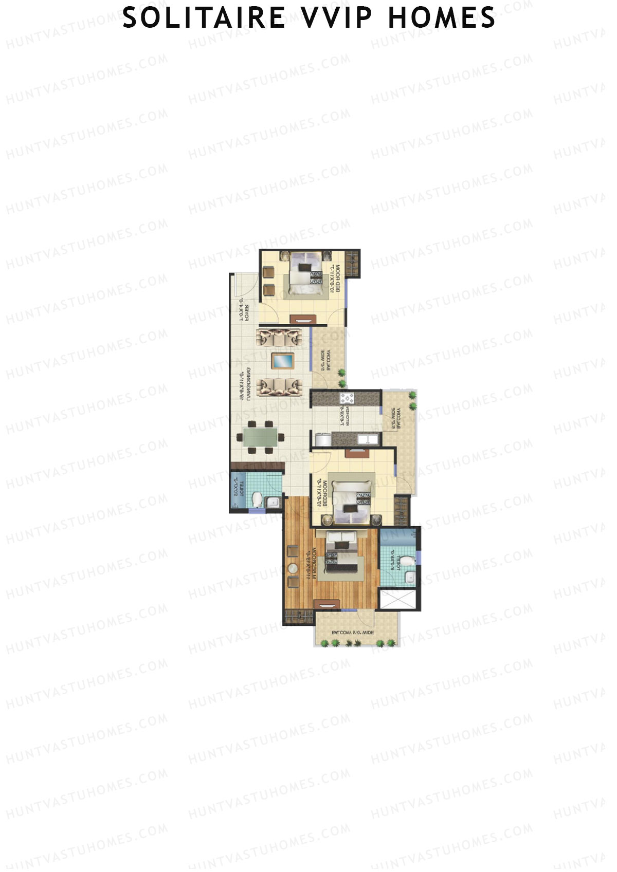 Solitaire VVIP Homes Block G Unit 1 Floor Plan