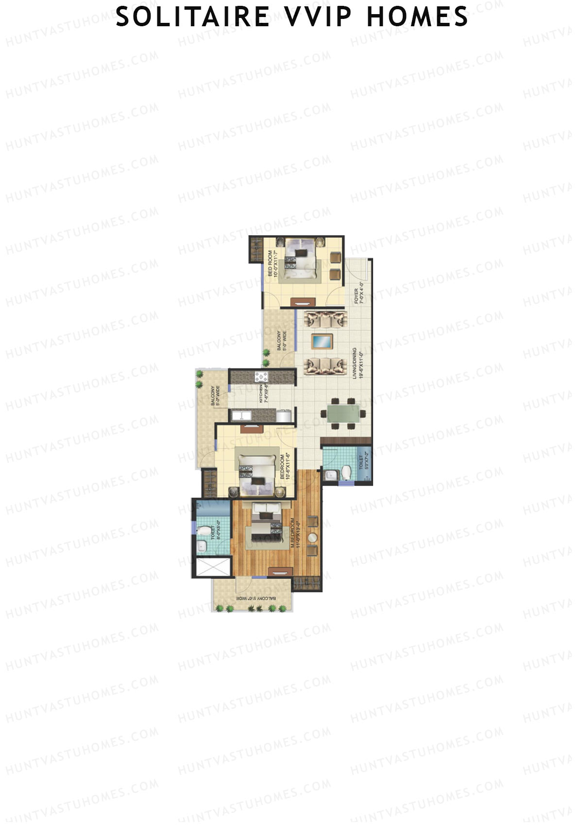 Solitaire VVIP Homes Block G Unit 2 Floor Plan