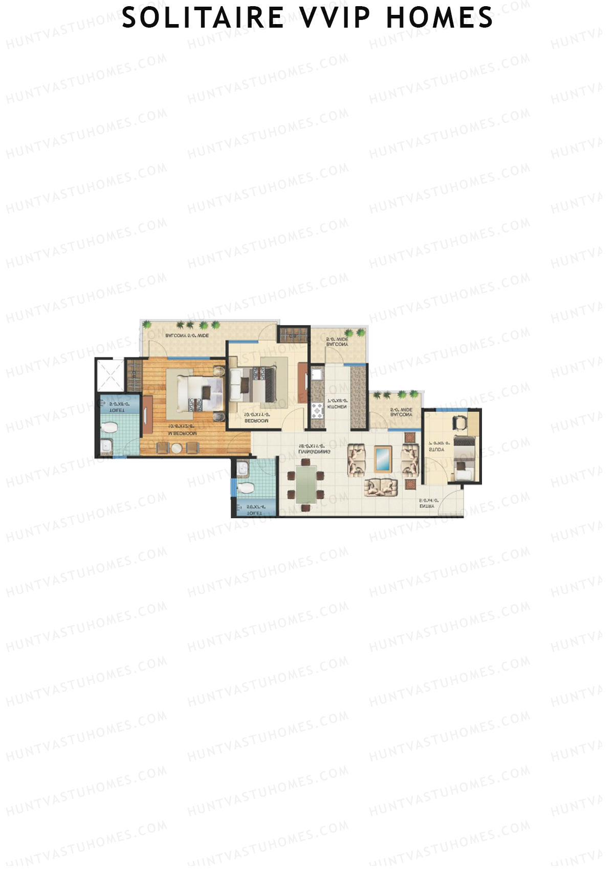 Solitaire VVIP Homes Block G Unit 4 Floor Plan