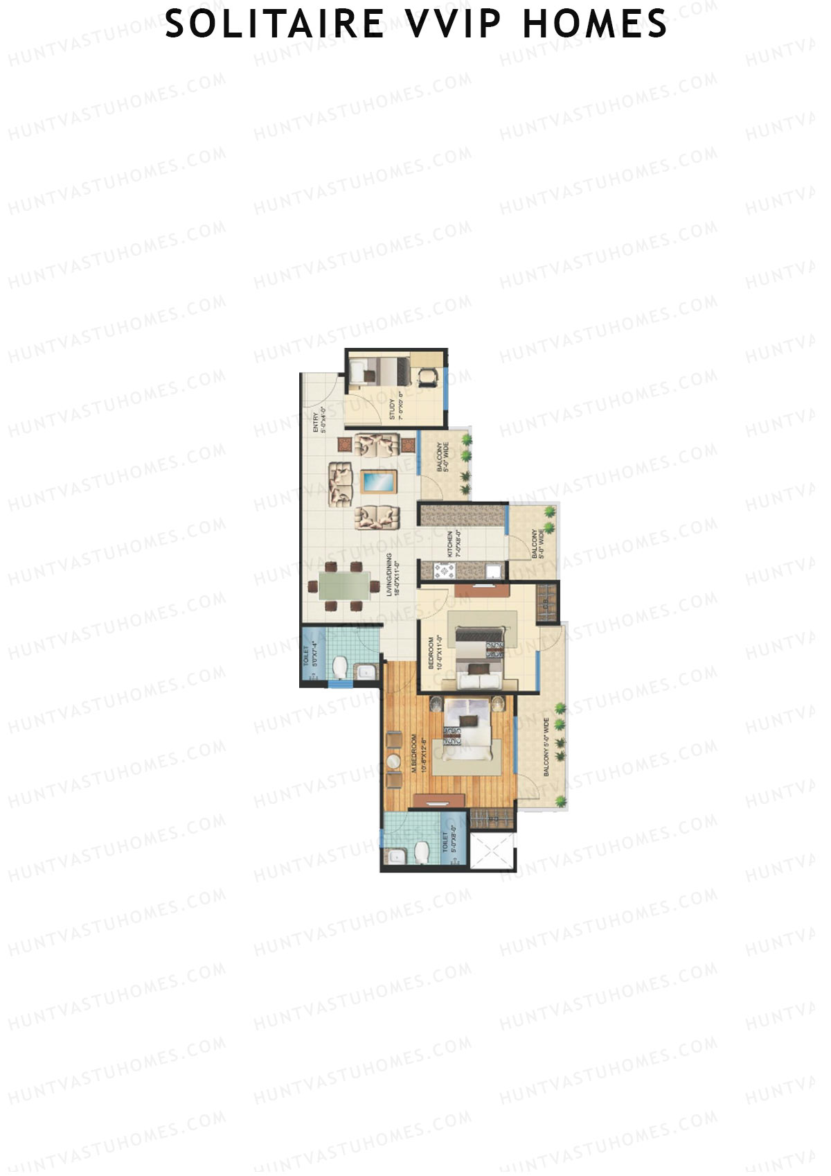 Solitaire VVIP Homes Block I Unit 1 Floor Plan
