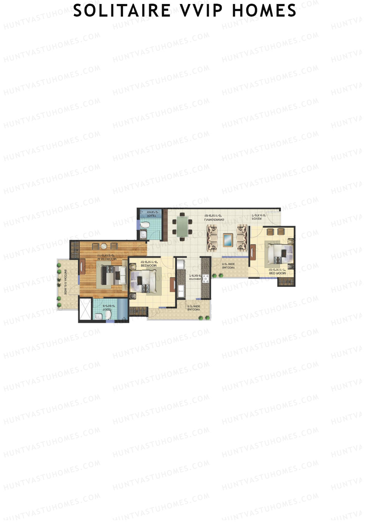 Solitaire VVIP Homes Block I Unit 3 Floor Plan