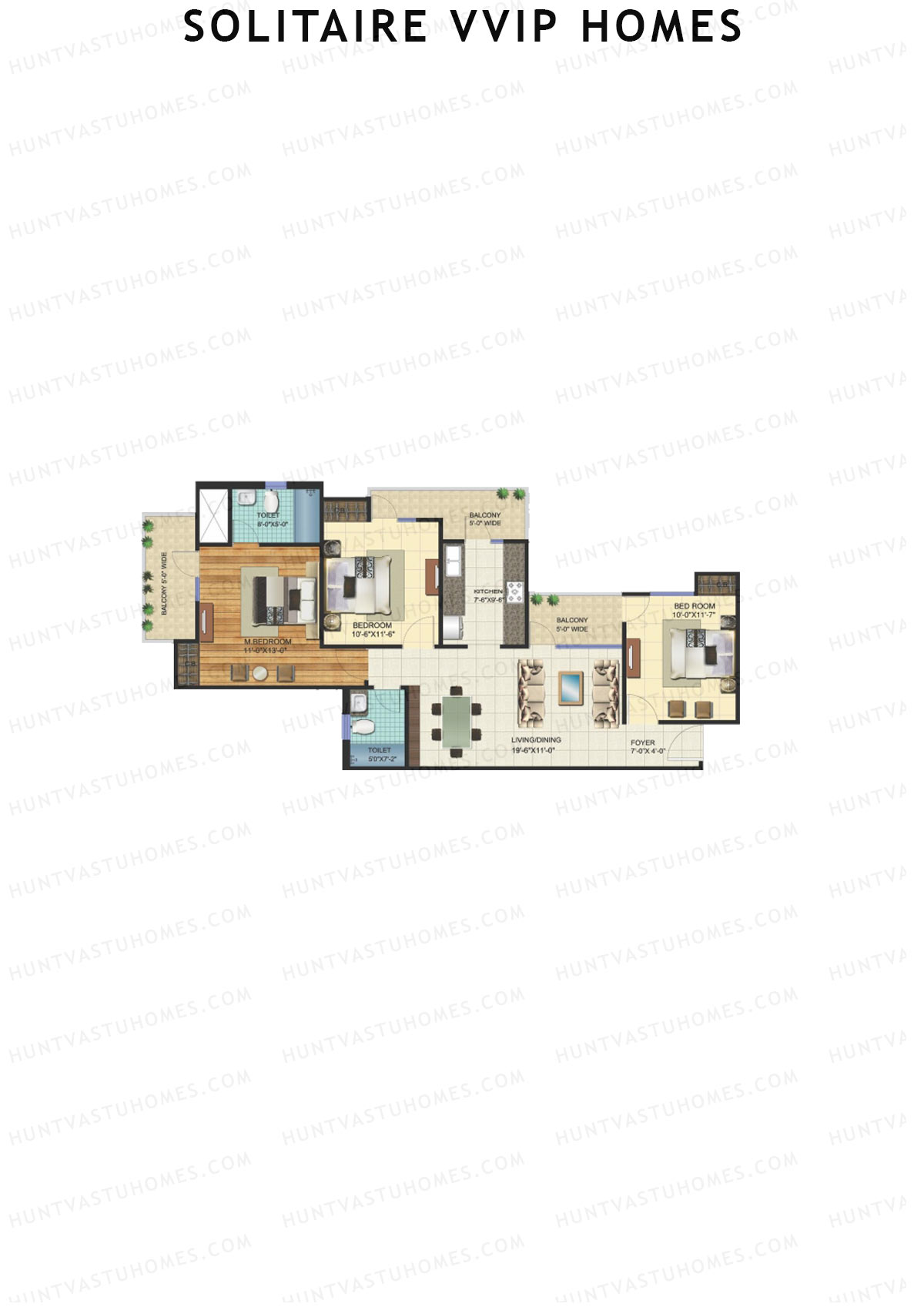 Solitaire VVIP Homes Block I Unit 4 Floor Plan