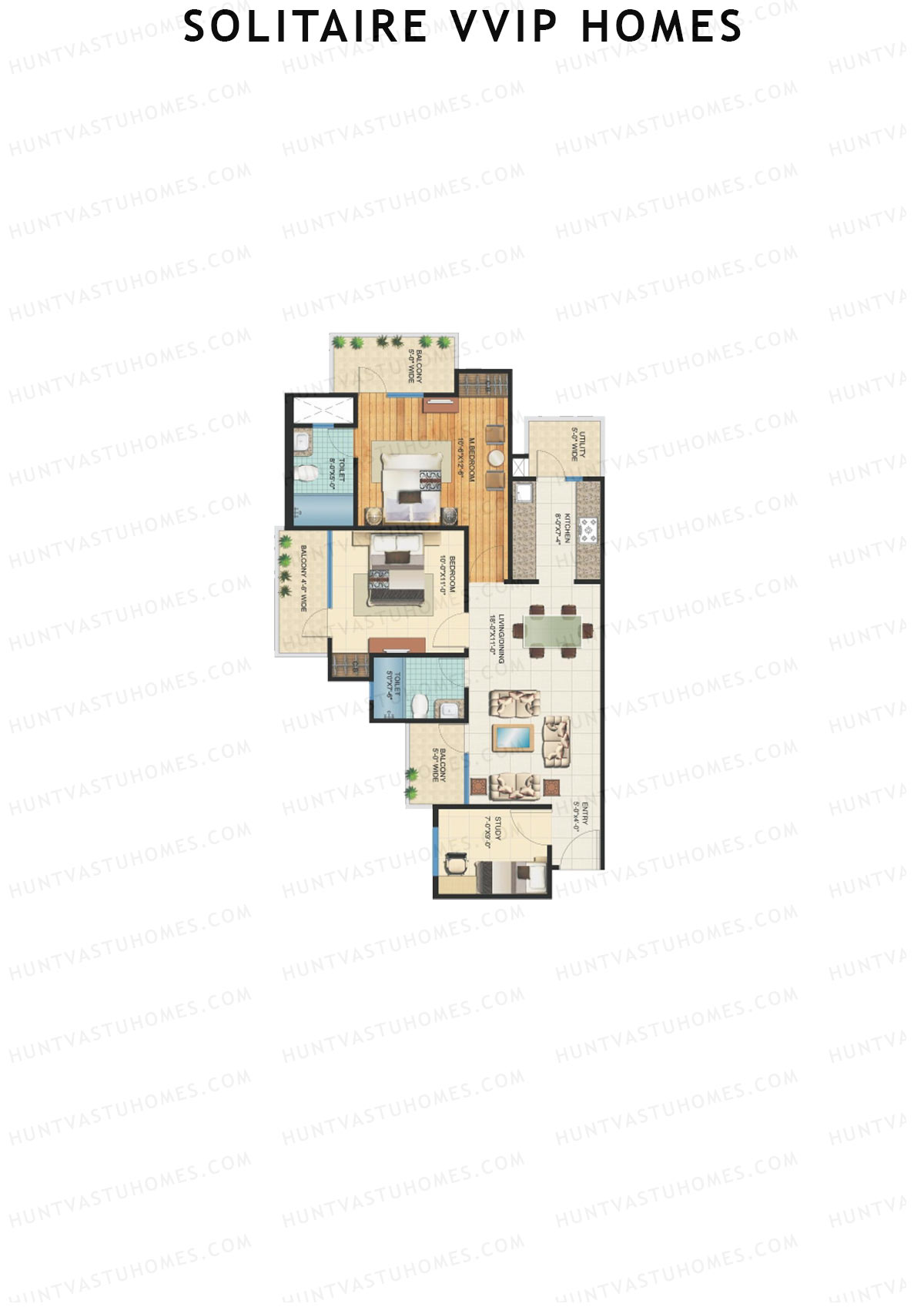 Solitaire VVIP Homes Block I Unit 5 Floor Plan