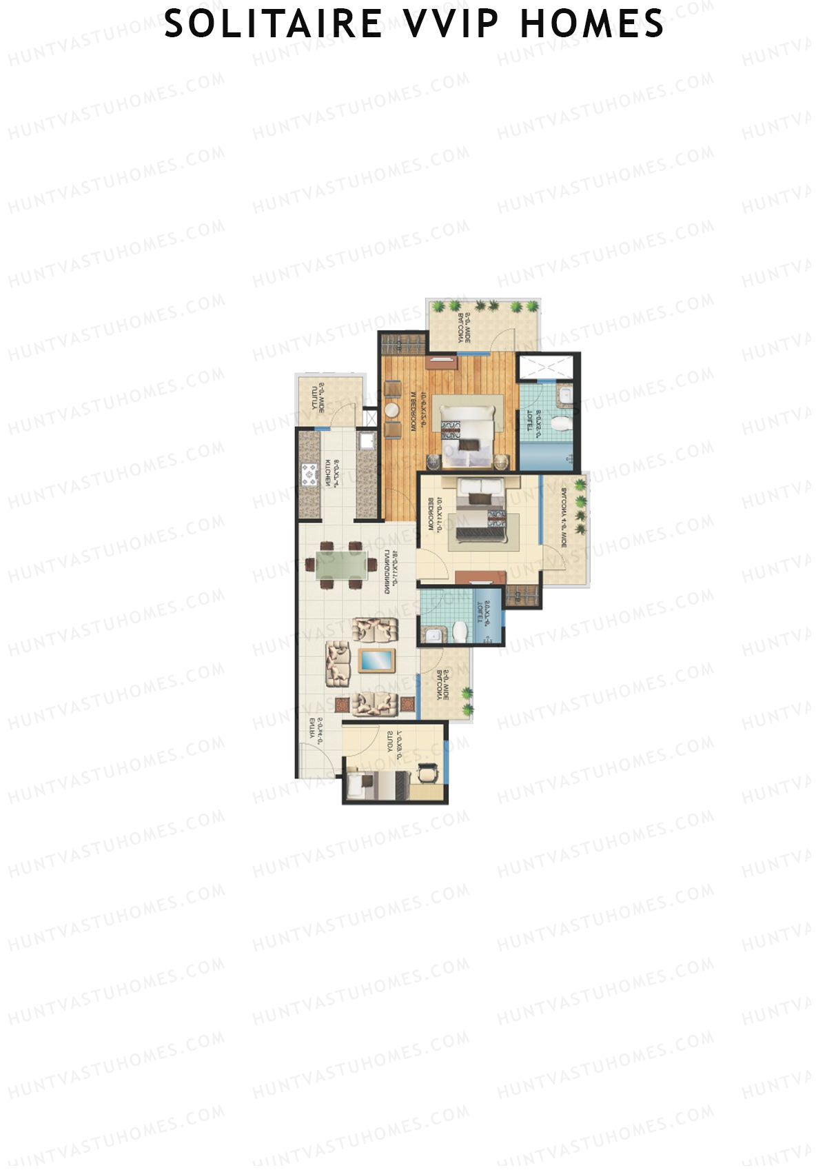 Solitaire VVIP Homes Block I Unit 6 Floor Plan