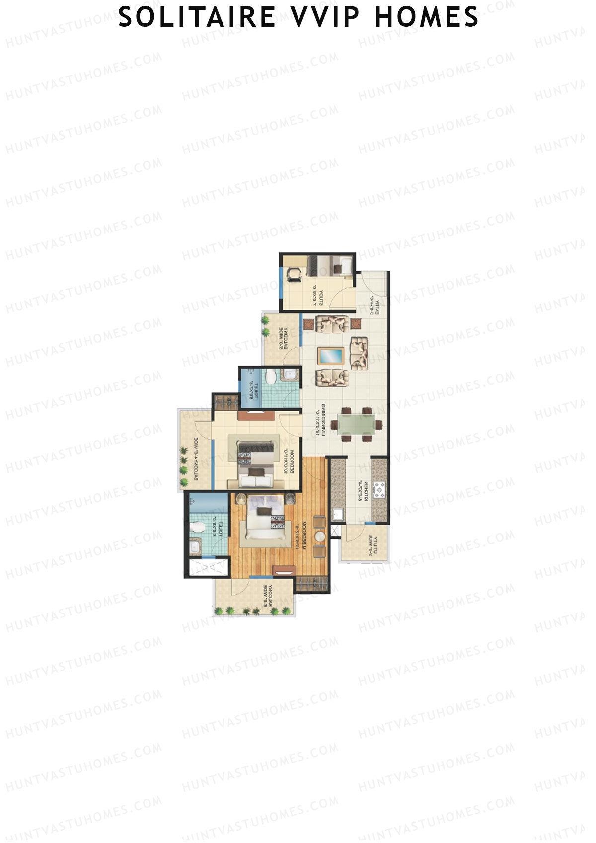 Solitaire VVIP Homes Block J Unit 2 Floor Plan