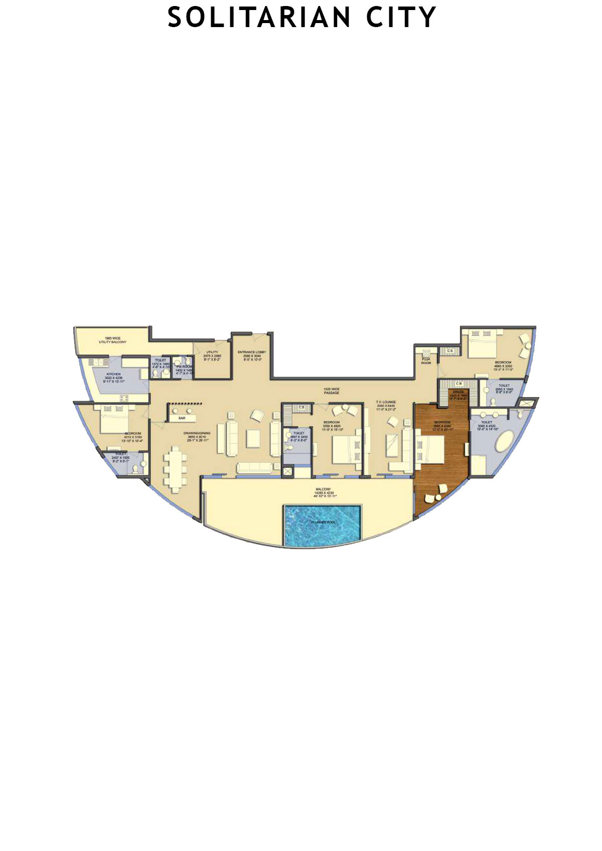 Solitairian City Tower S1 Unit 1 Floor Plan