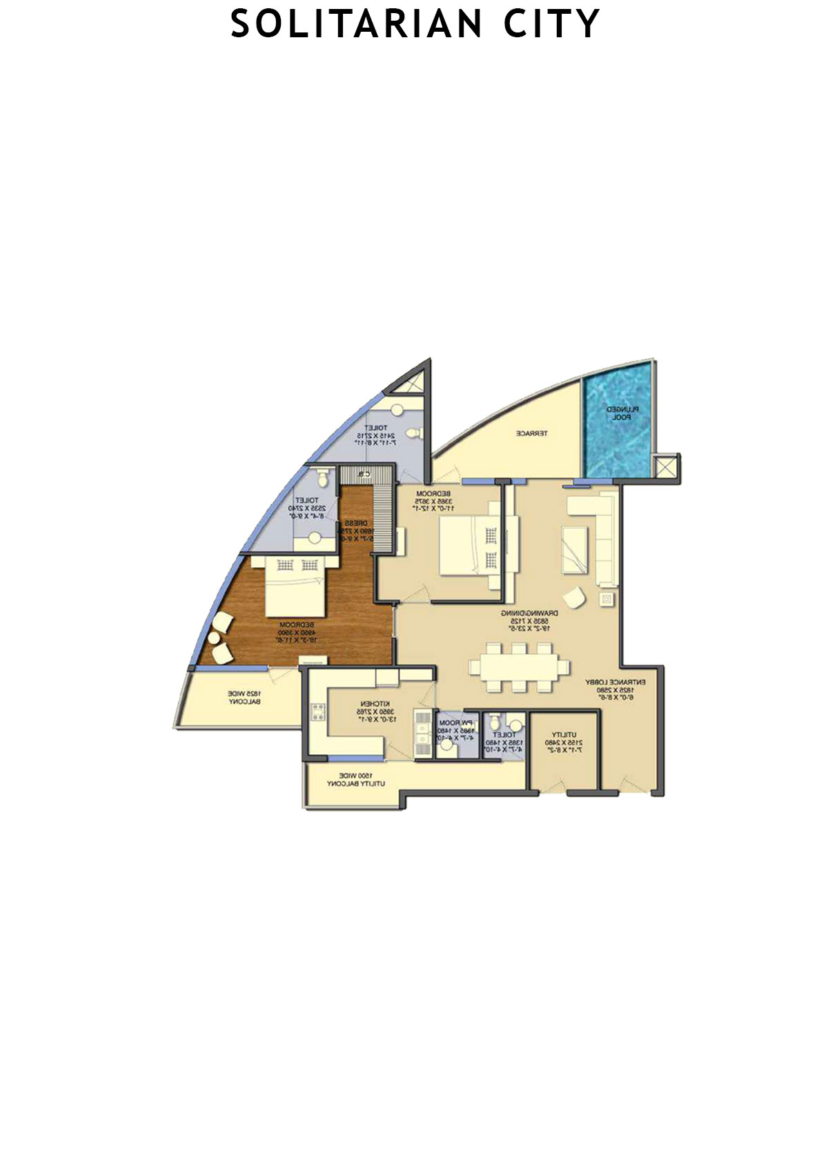 Solitairian City Tower S1 Unit 2 Floor Plan
