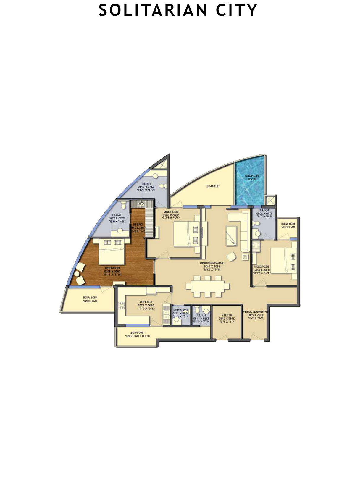 Solitairian City Tower S1 Unit 2 Floor Plan