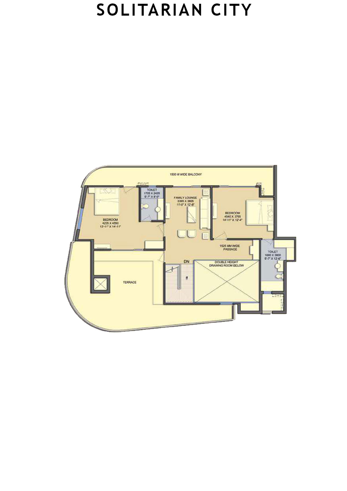 Solitairian City Tower S2 Unit 1 (Penthouse) Floor Plan
