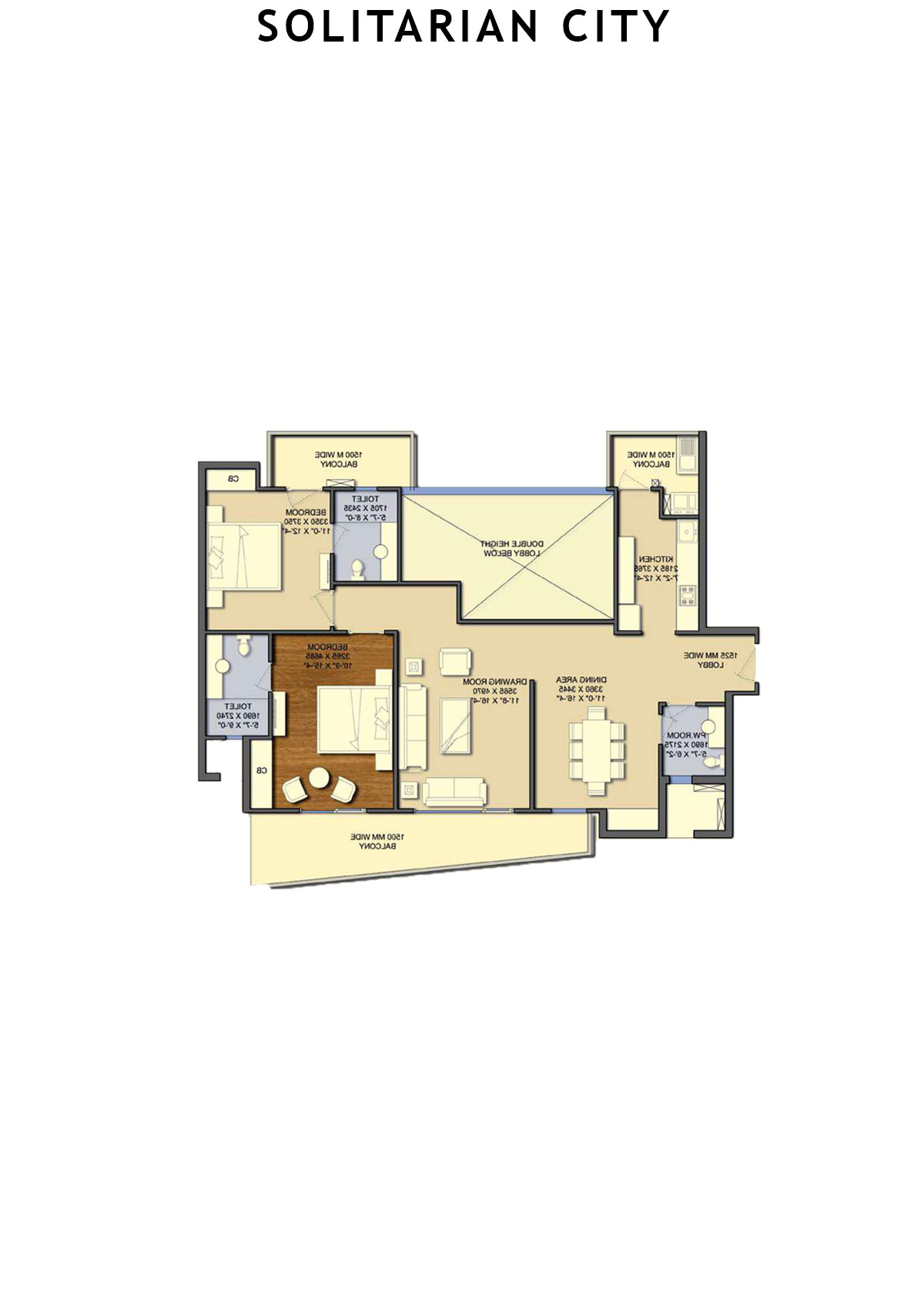 Solitairian City Tower S3 Unit 1 Floor Plan
