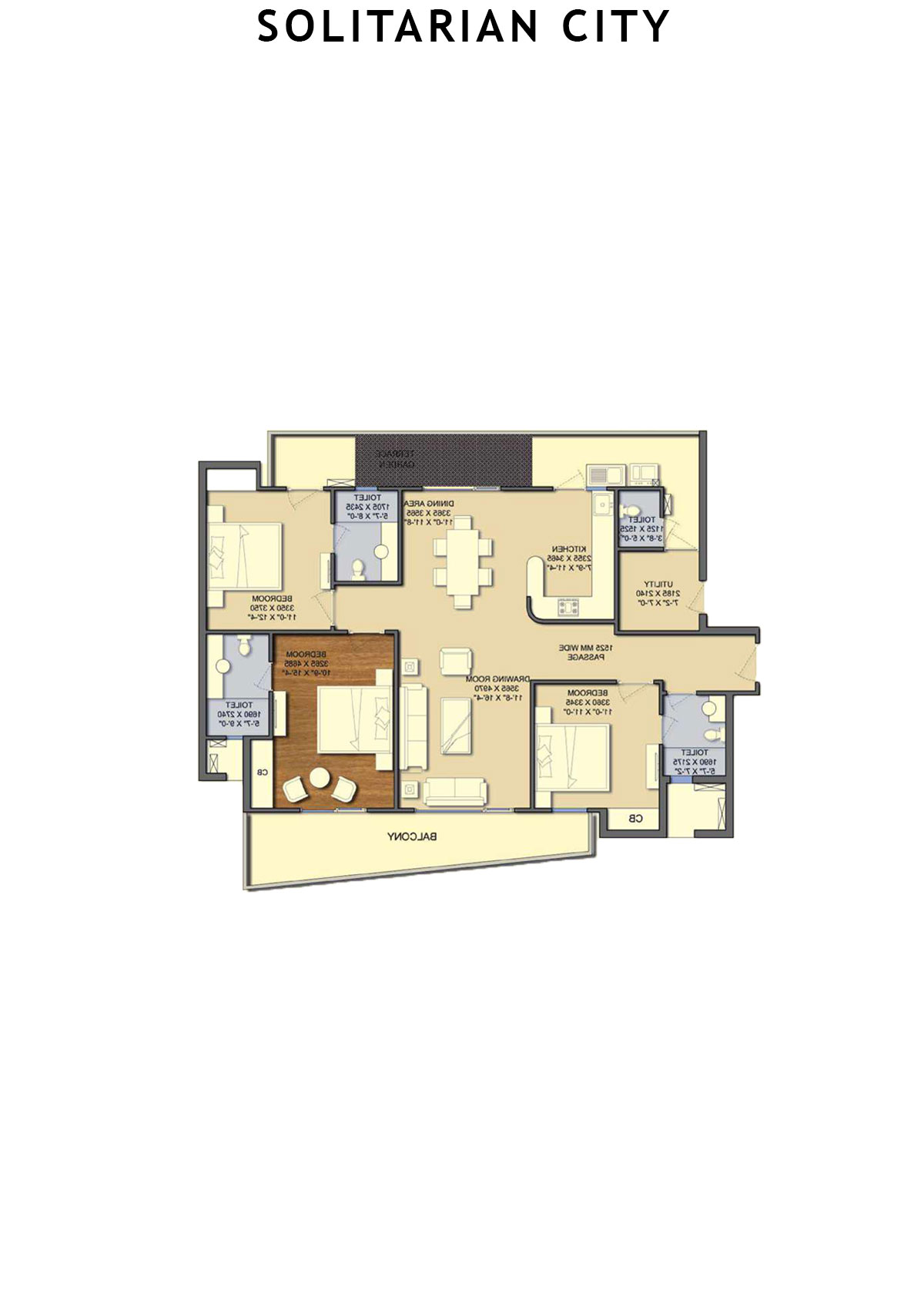 Solitairian City Tower S3 Unit 1 Floor Plan